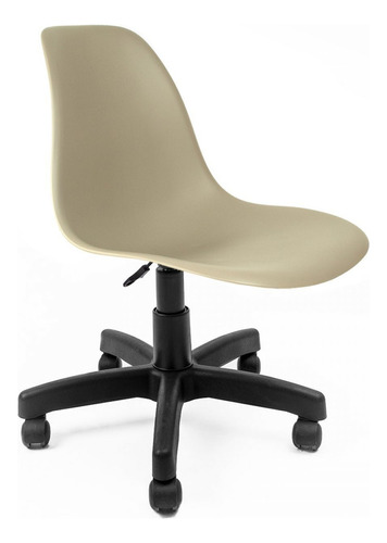 Cadeira Base Escura Eames Office Cor Fendi Material Do Estofamento Polipropileno