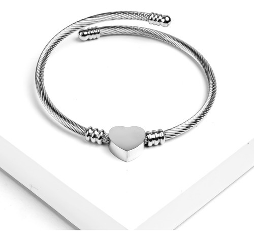 Pulsera Mujer Corazón Acero Inoxidable Oro Plata Rosé 