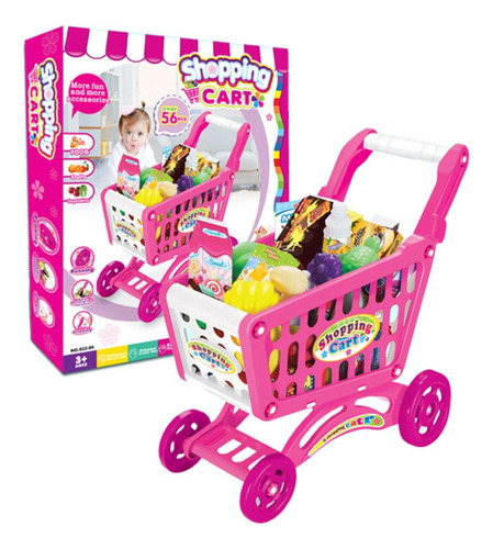 Juguete Carrito De Compras Para Niñas Accesorios 56 Piezas