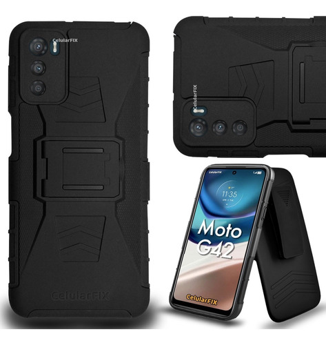 Funda Protector P/ Moto G42, Uso Rudo Con Clip