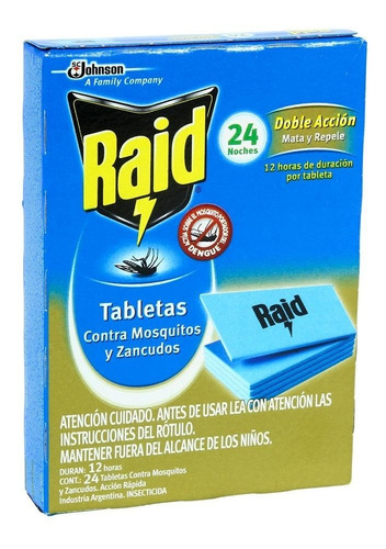 Tabletas Contra Mosquitos  Y Zancudos Raid X 24 Envio