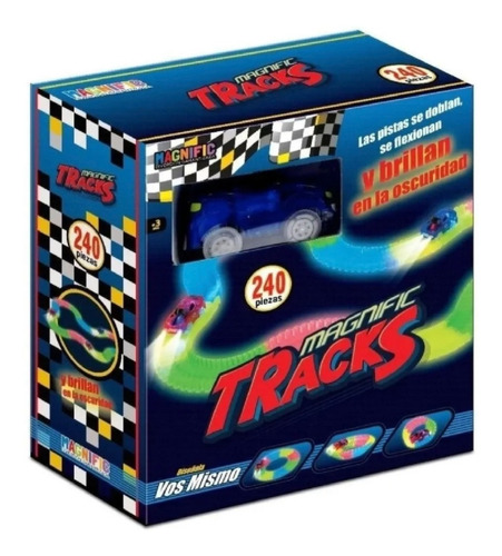 Imagen 1 de 3 de Magnific Tracks 240 Pz Pista Flexible Auto Luminoso Playking