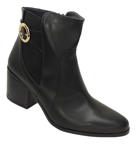 Botin Mujer Napa Tacón Cuadrado Punta Pico Casual Moda