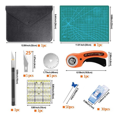 Kit Cortador De Tela Circular Para Ropa Herramienta Costura