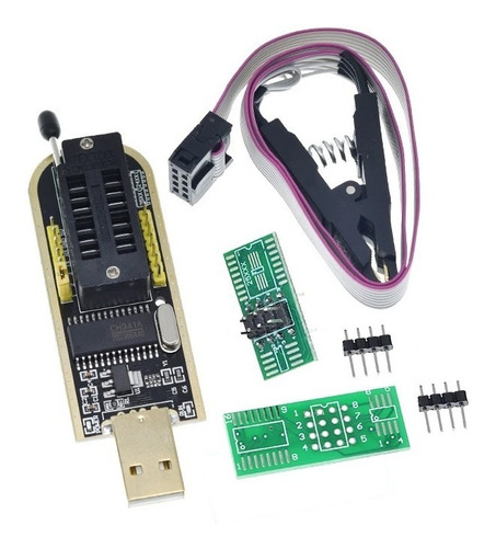 Kit Programador Usb Ch341a Eeprom + Pinza Soic8 Sop8 Bios