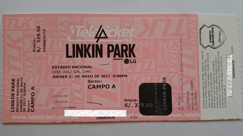 Entrada Linkin Park - Campo A  (ultima)