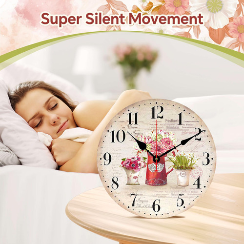 Taheat De 8 Pulgadas Flores Flores Reloj De Pared, Pequeños