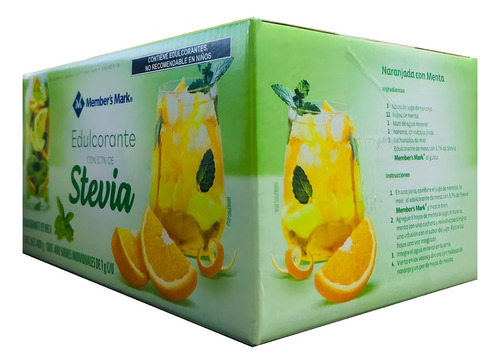 Edulcorante Con Stevia Member's Mark Con 400 Sobres De 1 G