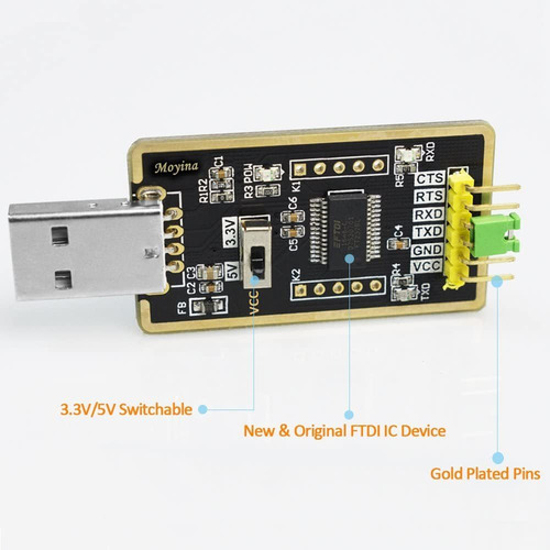 Imagen 3 de 6 de Adaptador Usb A Ttl Para Proyectos De Desarrollo Ftdi Ft232r