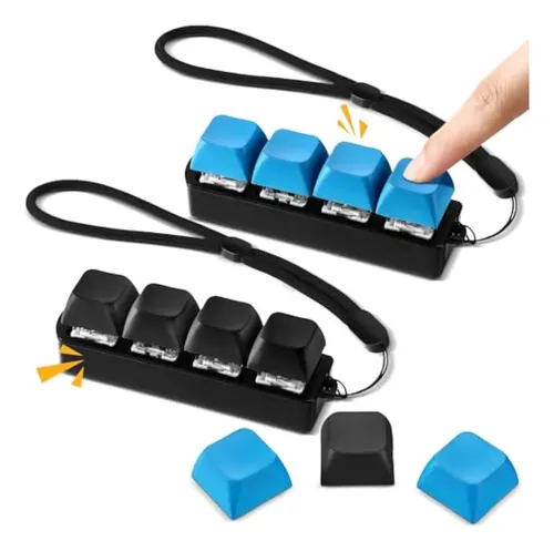 Pack De 2 Llaveros Teclado Antiestrés Con Luces LED - Juguete Fidget De Botones Mecánicos Para Niños Y Adultos