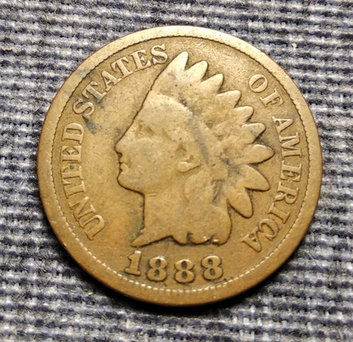 One Cent Indian Head 1888, Un Centavo Indio, Apache .