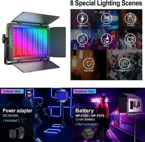 Kit Luces Led Gvm 1500d Rgb Led 75w Pack De 3 Factura Garant