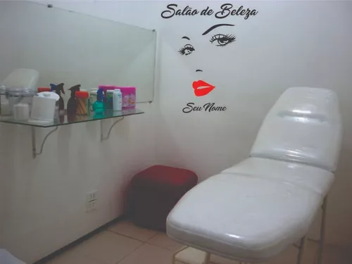 Adesivo Salão De Beleza Designer Porta Vidro Parede Cab 08.1 Mulher  Personaliza o nome