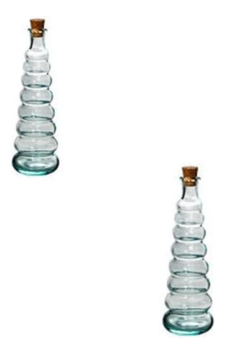  Set X 2 Botella Aceite Multiusos Vidrio Con Tapon Corcho