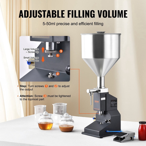 Máquina Llenadora Liquidos Viscosos Neumatica 5 A 50ml