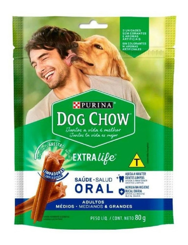 Dog Chow Snack Dental Perro Mediano Grande Snack 80g X5packs