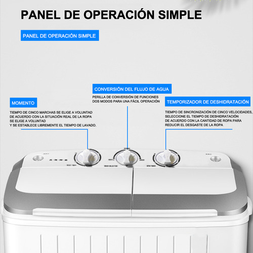 Mini Lavadora Semiautomática Portátil
