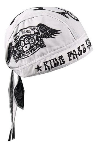 Hot Leathers Hwh1045 Ride Fast Ride Forever Head Wrap (white