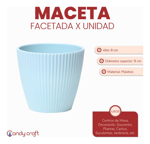 Maceta Facetada - Ideal Candybar, Souvenir, Suculentas!