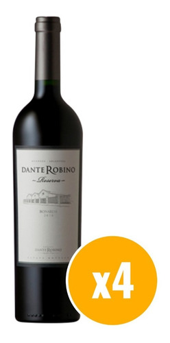 Imagen 1 de 1 de Vinos Dante Robino Reserva Bonarda 750 Ml X4