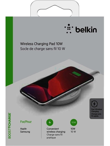 Imagen 4 de 6 de Cargador Inalambrico Belkin 10w + Cargador Pared + Cable