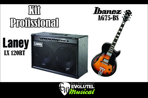 Kit Guitarra:cubo Laney Lx 120rt + Ibanez Ag75-bs + Brinde