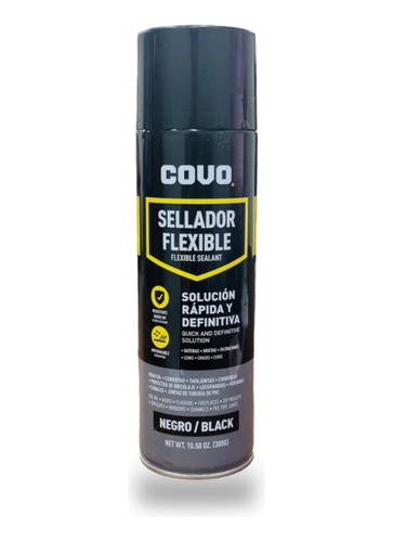 Sellador Flexible Tapagotera En Spray Negro Covo