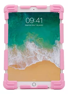 Capa Universal De Silicone Para Tablet Rosa - Geonav Un912p