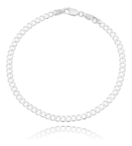 Pulseira Grumet Fina De 19 Cm Espessura 3 Mm  Prata 925