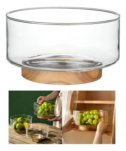 Bandeja Nórdica Para Servir Con Pedestal De Madera, S