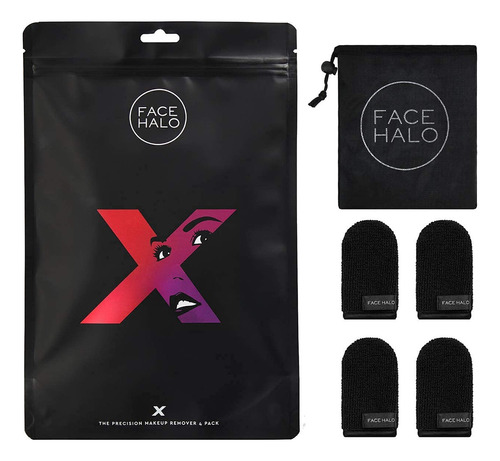Face Halo X | Toallitas De Maquillaje De Precisión Y Bolsa.