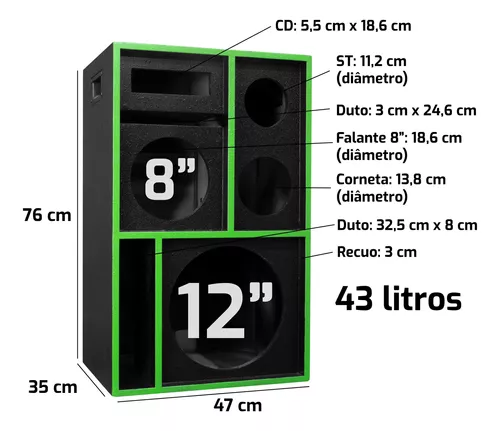 Caixa Trio Bob 4 Vias 1x12 + 1x8 + Corn + St