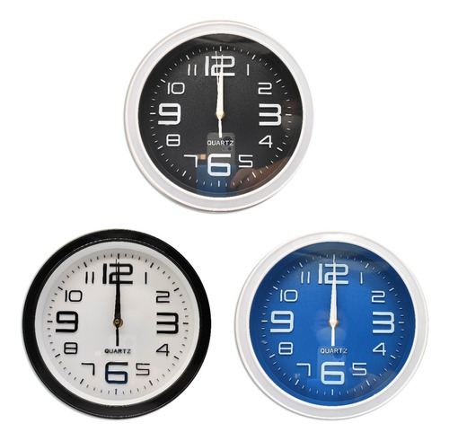 Reloj De Pared Noisy  Blanco, Azul , Negro, Naranja  25cm