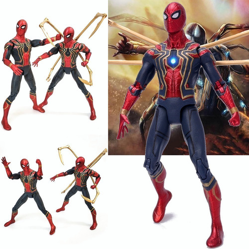 Iron Spiderman Figuras Accion Articulada Con Luz