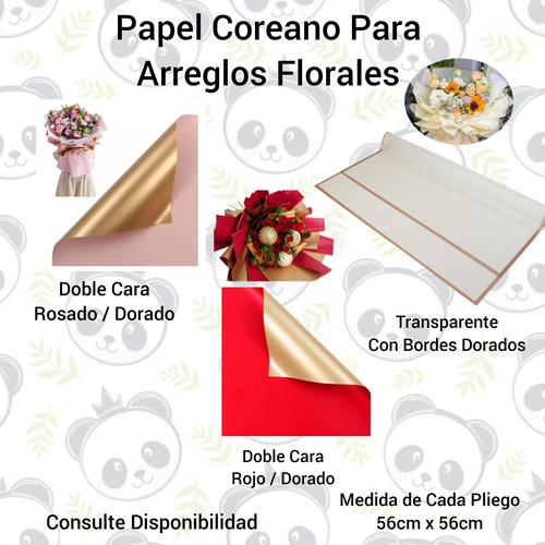 Papel Coreano Envoltura Para Flores Precio Por 6