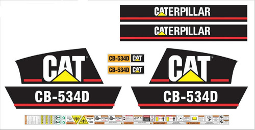 Calcomanías Caterpillar Cb534d Con Preventivos Originales