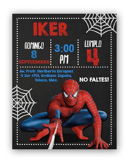 50 Invitaciones Spiderman Hombre Araña | Meses sin intereses