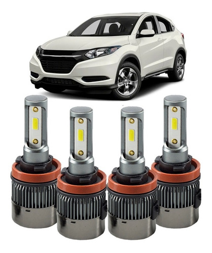 Kit Lampada Super Led Plus Honda Hrv 2016 2017 Farol E Milha