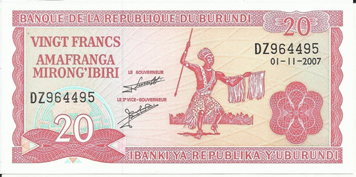 Burundí 20 Francos 2007