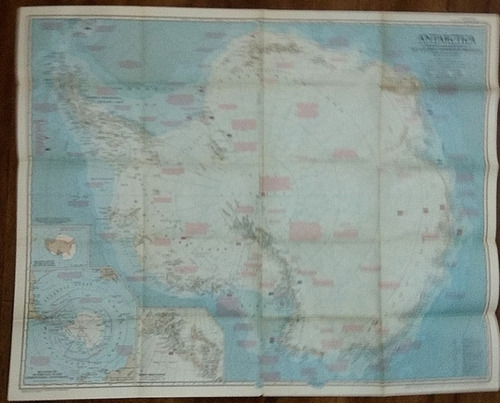 Mapa Antiguo Antarctica National Geographic Supl
