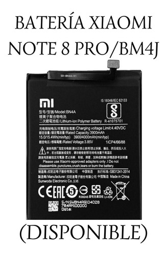 Batería Xiaomi Note 8 Pro - Bm4j.