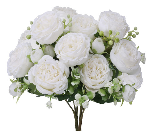 2 Ramo Flor Artificial Seda Blanca Arreglo Para Boda Mesa