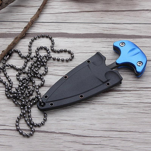 Imagen 2 de 7 de Mini Cuchillo Navaja Collar Táctico Militar Defensa Personal