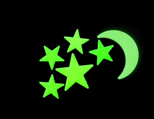 Imagen 6 de 9 de Estrellas Fluorescentes X12 Brillo En La Oscuridad Niños Ap