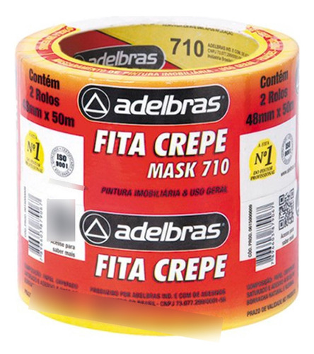 Fita Crepe Adelbras Mask-710 48mmx50mt - Kit C/2 Unidades