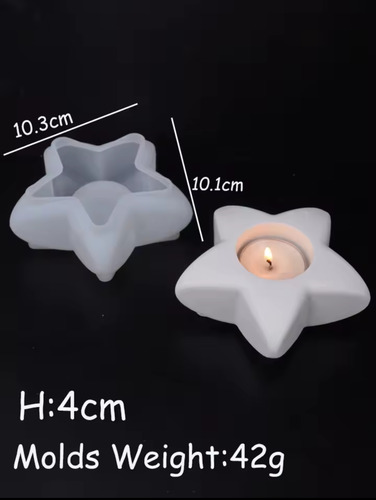 Molde Para Hacer Portavelas De Yeso Cemento Resina Estrella