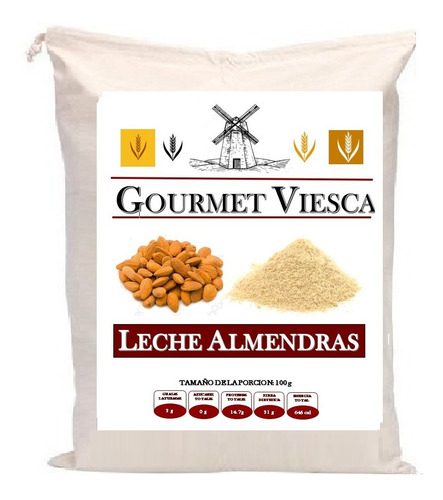 5 Kg Leche Vegana En Polvo De Almendras Cero AzĂșcar