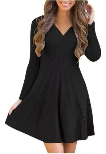 Vestido Suéter De Punto Suelto Casual Para Mujer