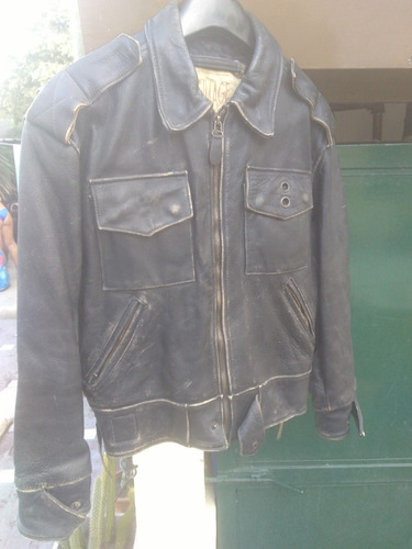 Campera De Cuero Original Motor Oil - Mujer