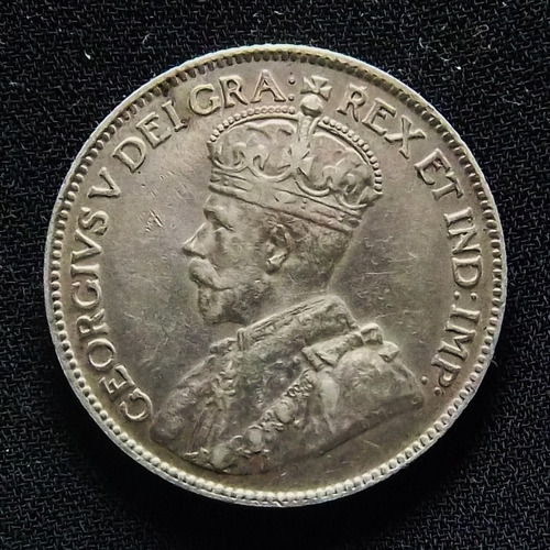 Canadá 25 Cents 1919 Excelente Plata Km 24 Jorge V